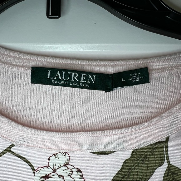 Lauren Ralph Lauren Pink Floral Long sleeve Size Large Blouse - Picture 3 of 5